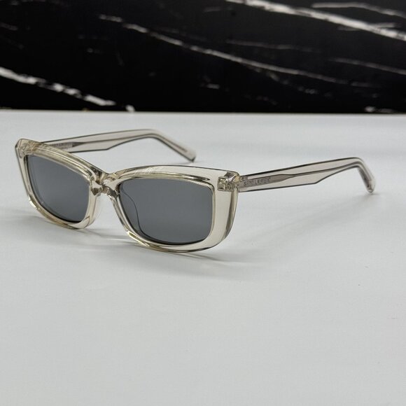 NEW SAINT LAURENT SL658 003 CAT EYE TRANSPARENT GRAY WOMEN SUNGLASSES SL 658 003 main image 5